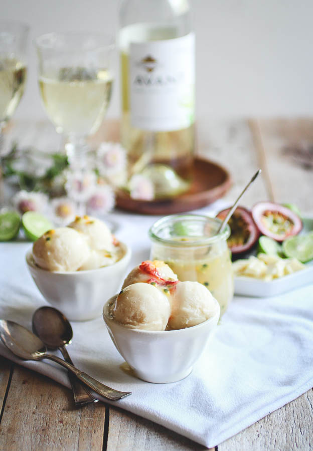 When generously spooned over the white chocolate sorbet the resulting dessert is a tantalizing contrast of tart, sweet and cool creaminess. It’s perfect for welcoming spring, but so delicious that I have a feeling it’s going to remain a staple in my house through end of summer. #KJAVANT