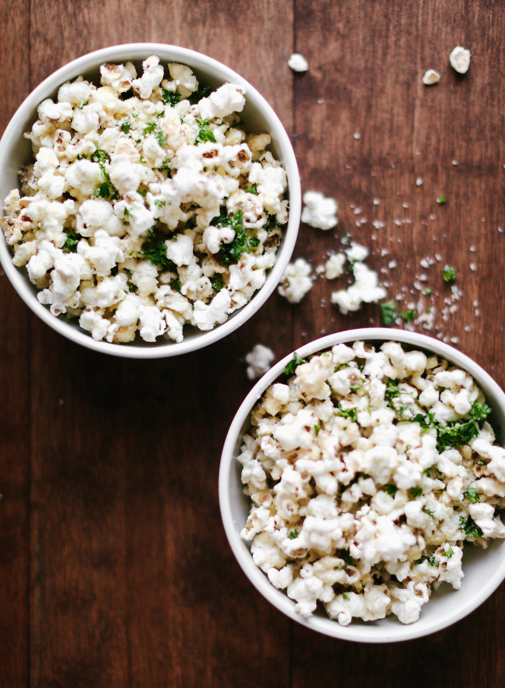 Everyone loves a good bowl of popcorn during a movie, so why not fancy it up a bit and serve some options. The Parmesan & Parsley popcorn is perfect for your 