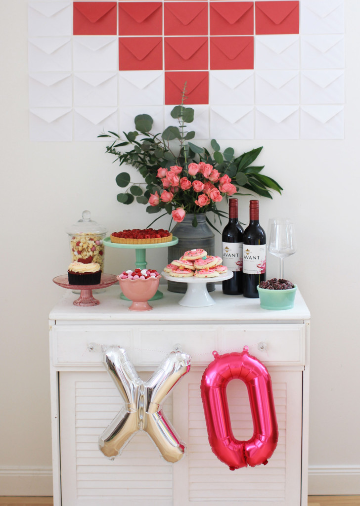 This year, skip the restaurant crowds and put together a Valentine's Day dessert table to surprise him when he walks in the door. #DIY