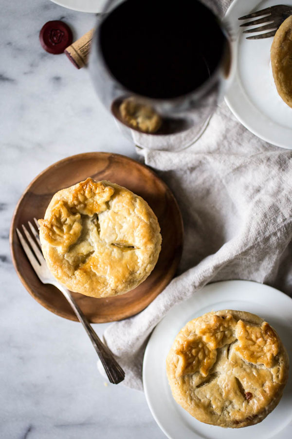 Chicken pot pie with delicious buttermilk rosemary crust.