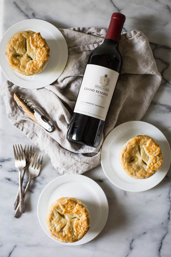 Pot pies with rosemary golden crust and Kendall-Jackson Grand Reserve Cabernet Sauvignon.