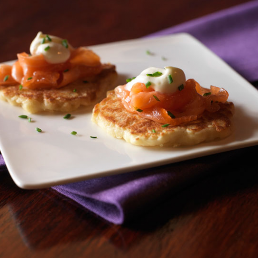 Citrus-Cured Salmon on Blini