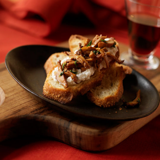 Golden Chanterelle-Topped Crostini