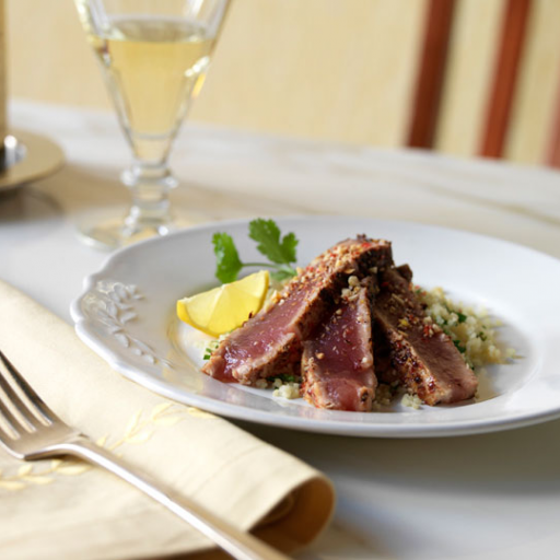 Seared Tuna with Hazelnuts & Couscous