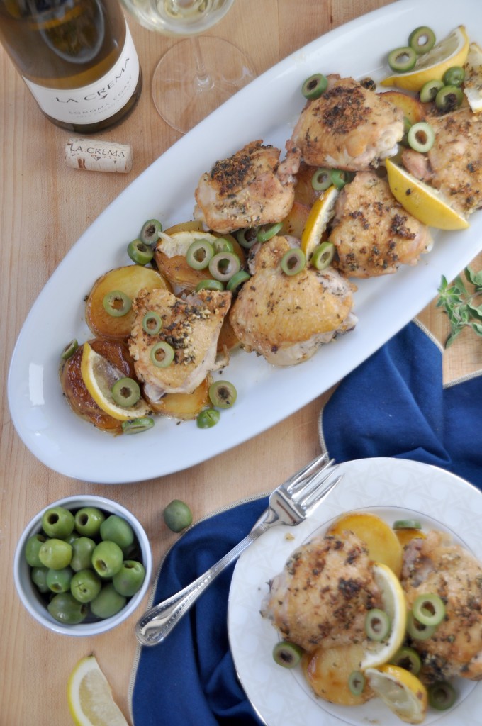 Chicken Thighs with Potato, Lemon & Castelvetrano Olives. Proof recipes that pair wine and food don't have to be complicated.