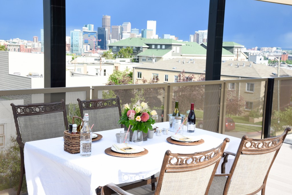 The palate creates a fresh and fun backdrop from which to enjoy the spectacular views of Denver!