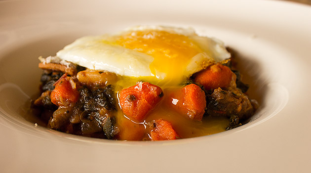 The addition of a fried egg, adds yolk-ey goodness to the dish.