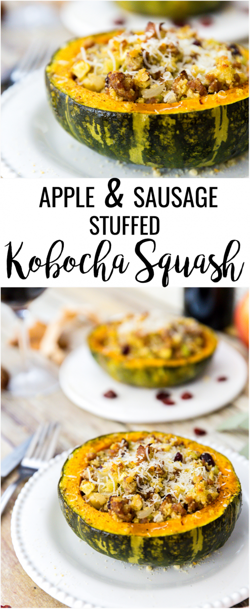 Apple & Sausage Stuffed Kobocha Squash
