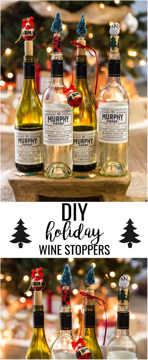 DIY Holiday Wine Stoppers