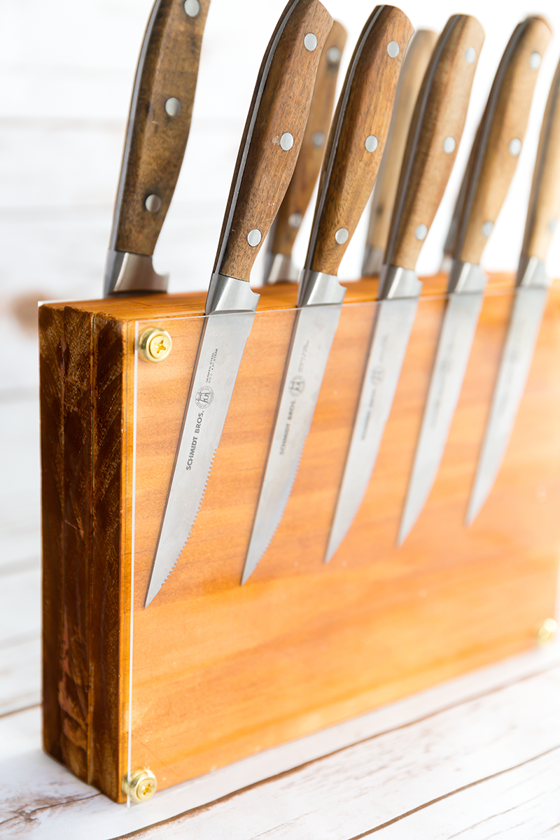 wood block knife holder