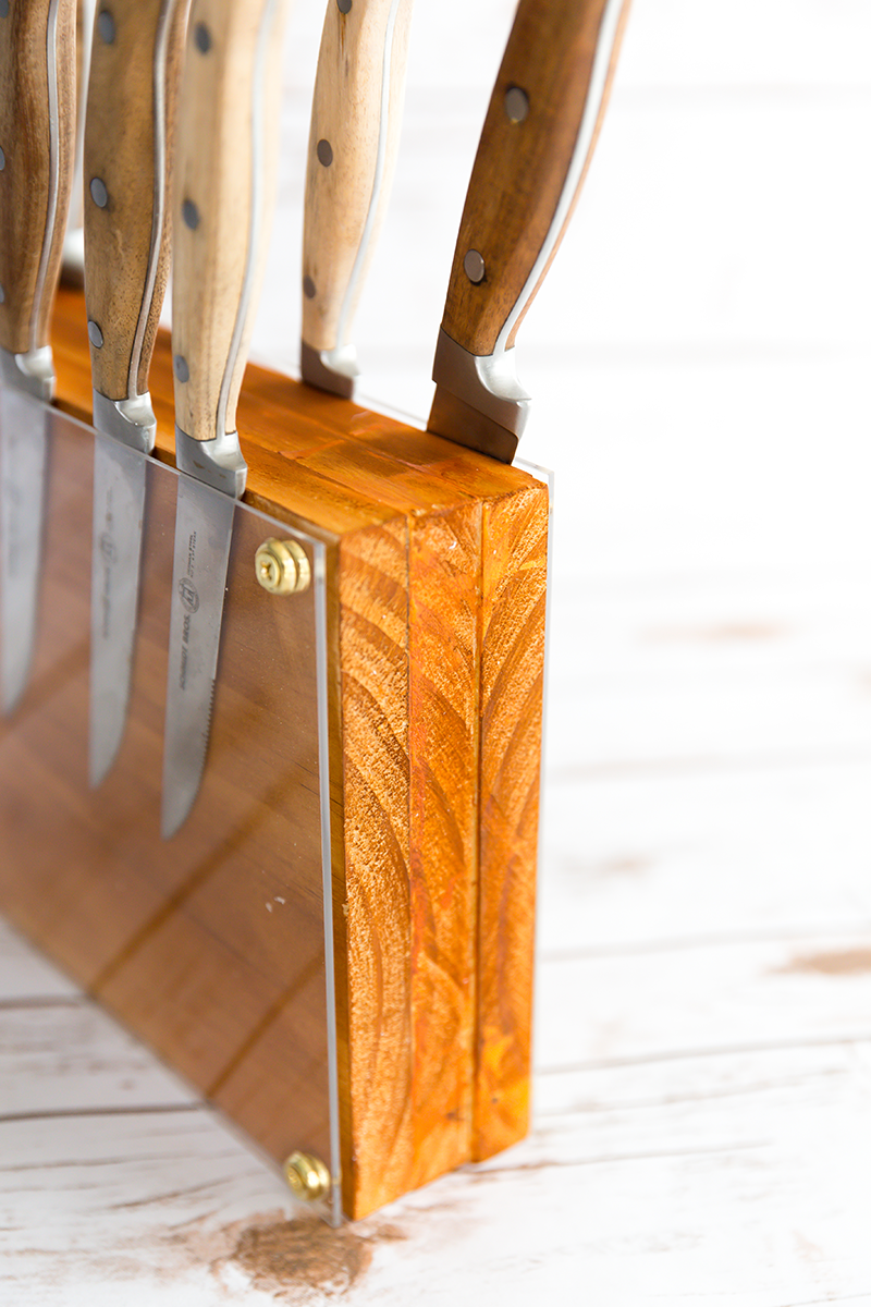 Wood Block Knife Holder