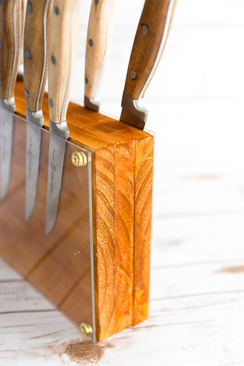 DIY Realistic Miniature Knife Set with Wood Block