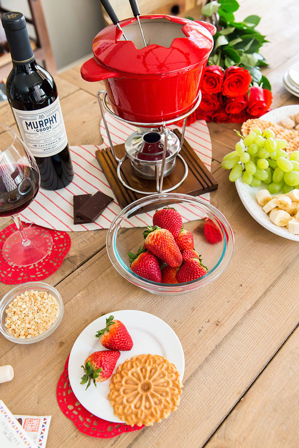 Celebrate Valentine’s Day the way you really want, smothered in dark chocolate fondue while sipping Merlot and embraced by the one you love. 