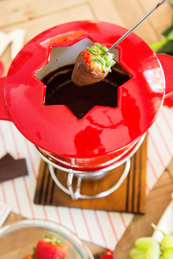 Celebrate Valentine’s Day the way you really want, smothered in dark chocolate fondue while sipping Merlot and embraced by the one you love. 