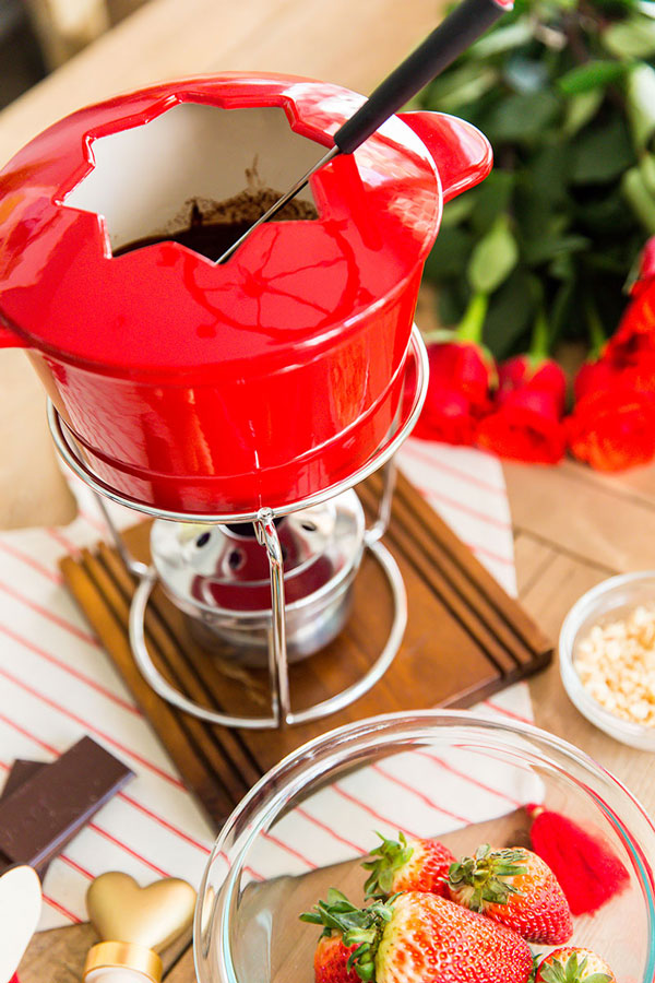 Celebrate Valentine’s Day the way you really want, smothered in dark chocolate fondue while sipping Merlot and embraced by the one you love. 