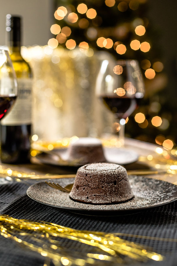 Dark Chocolate Molten Lava Cake for New Year's Eve