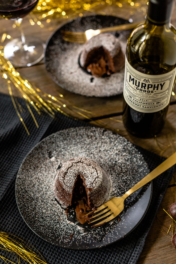 Dark Chocolate Molten Lava Cake for New Year's Eve