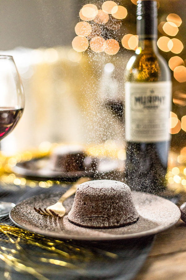 Dark Chocolate Molten Lava Cake for New Year's Eve