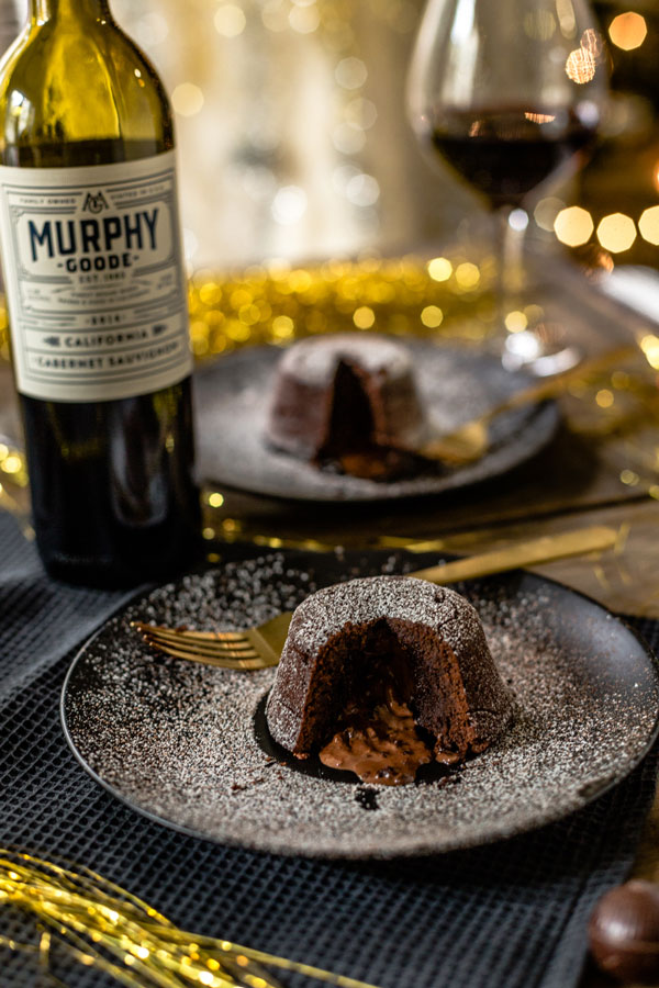 Dark Chocolate Molten Lava Cake for New Year's Eve