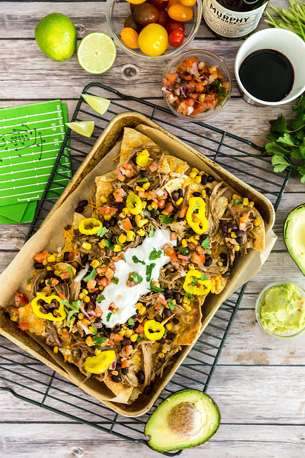These gameday pulled pork nachos are the winning appetizer to serve up while cheering on your team to a victory!