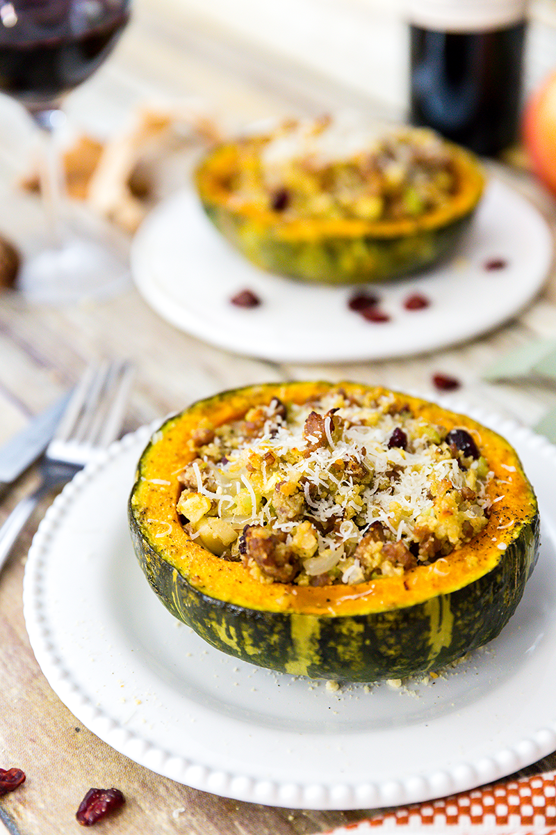 Apple & Sausage Stuffed Kobocha Squash