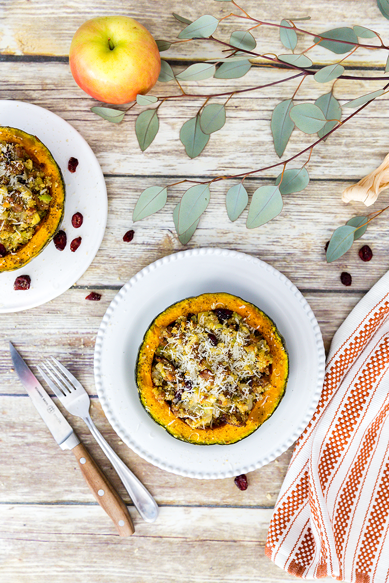 Apple & Sausage Stuffed Kobocha Squash