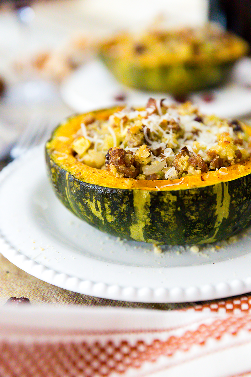 Apple & Sausage Stuffed Kobocha Squash