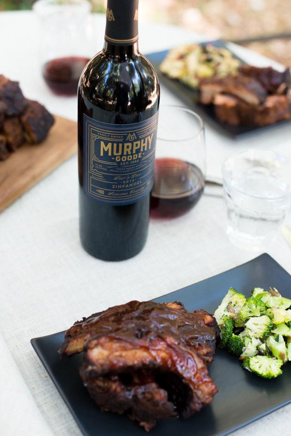 smoked-baby-back-ribs with Murphy-Goode Zinfandel