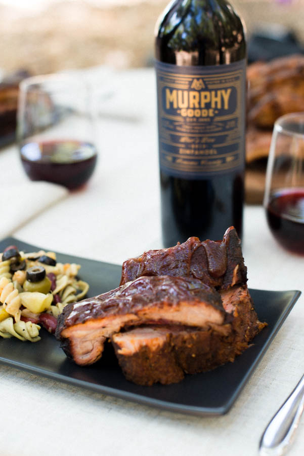 smoked-baby-back-ribs with Murphy-Goode Zinfandel