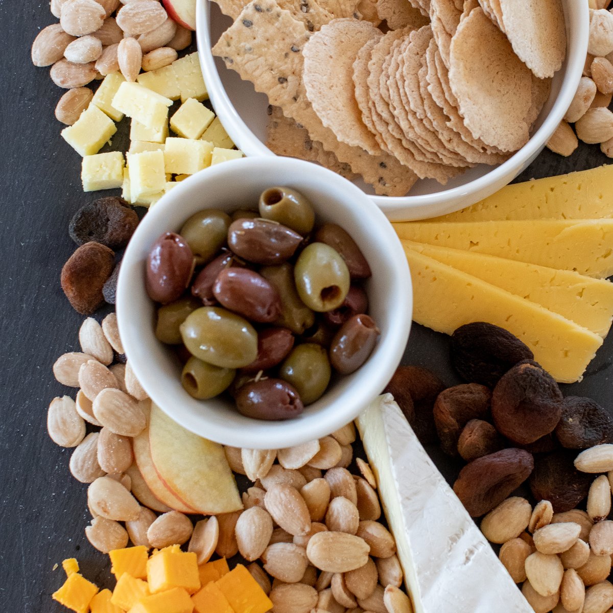 Platter of Nuts, Olives, Cheese and Bread